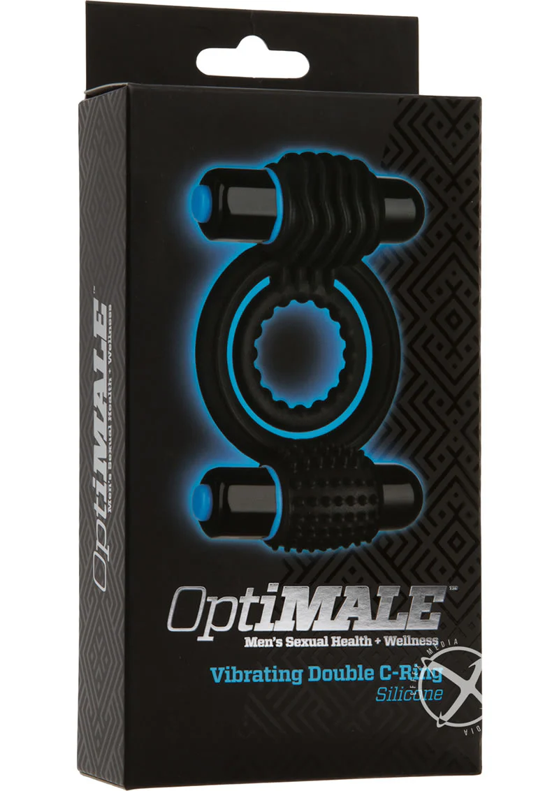 Optimale Silicone Vibrating Double Cock Ring with Dual Bullets - Image 2