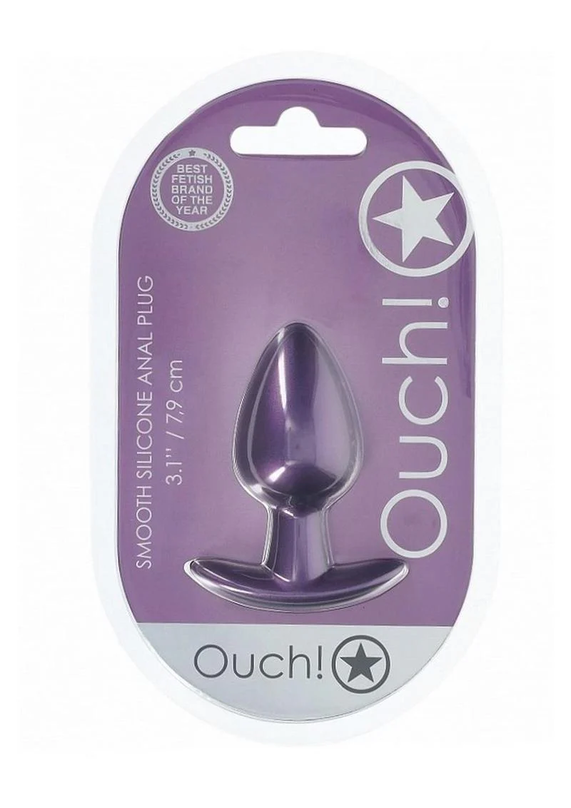 Ouch! Anal Plug Silicone - Medium - Metallic - Image 2