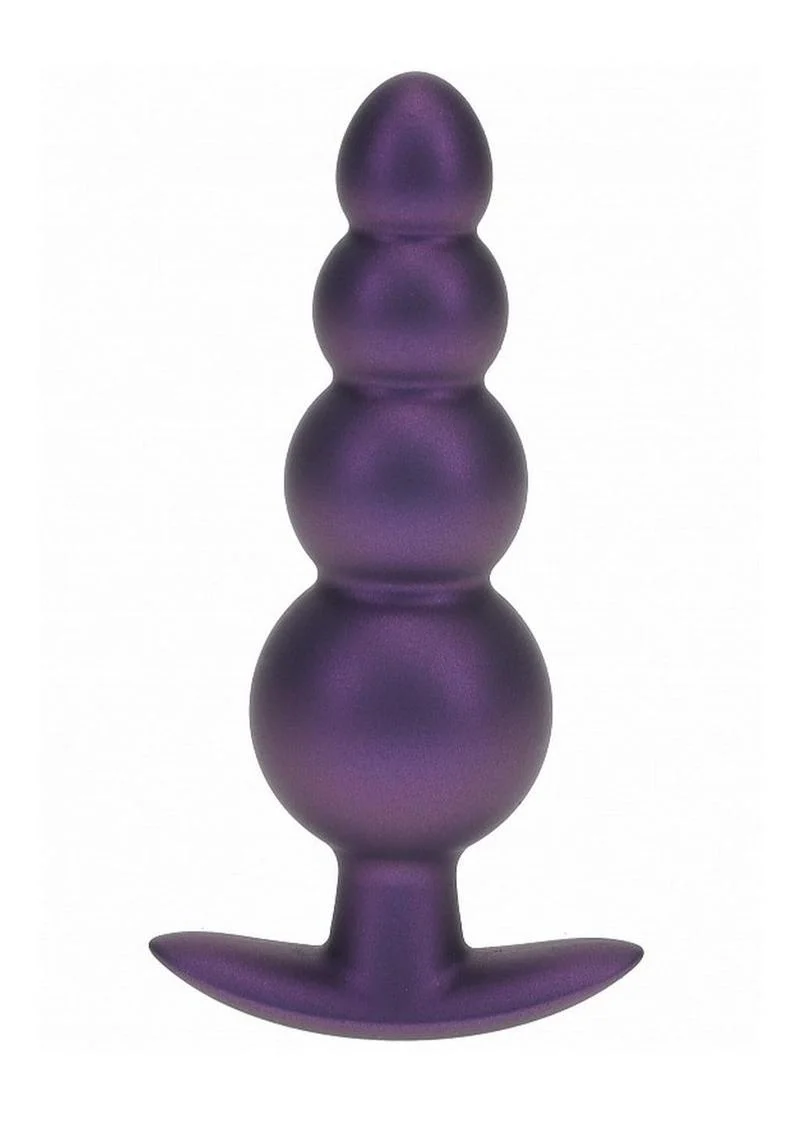 Ouch! Beaded Anal Plug Silicone - Metallic