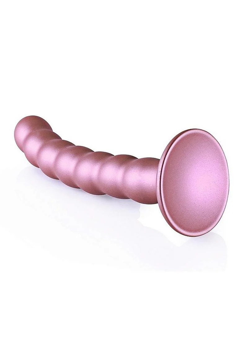 Ouch! Beaded G-Spot Silicone Dildo 6.5in - Metallic - Image 4