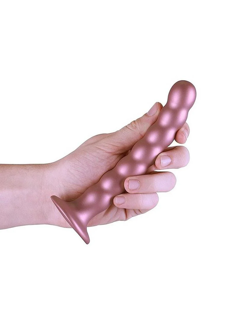 Ouch! Beaded G-Spot Silicone Dildo 6.5in - Metallic - Image 5