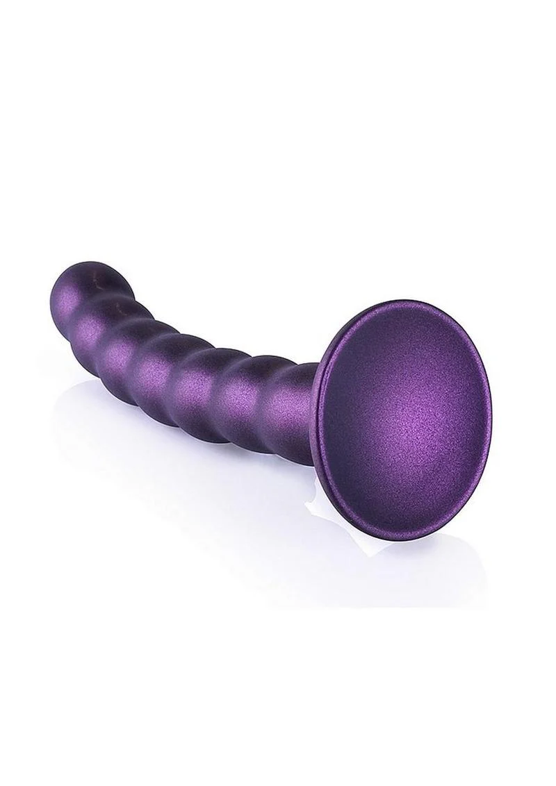 Ouch! Beaded G-Spot Silicone Dildo 6.5in - Metallic - Image 7