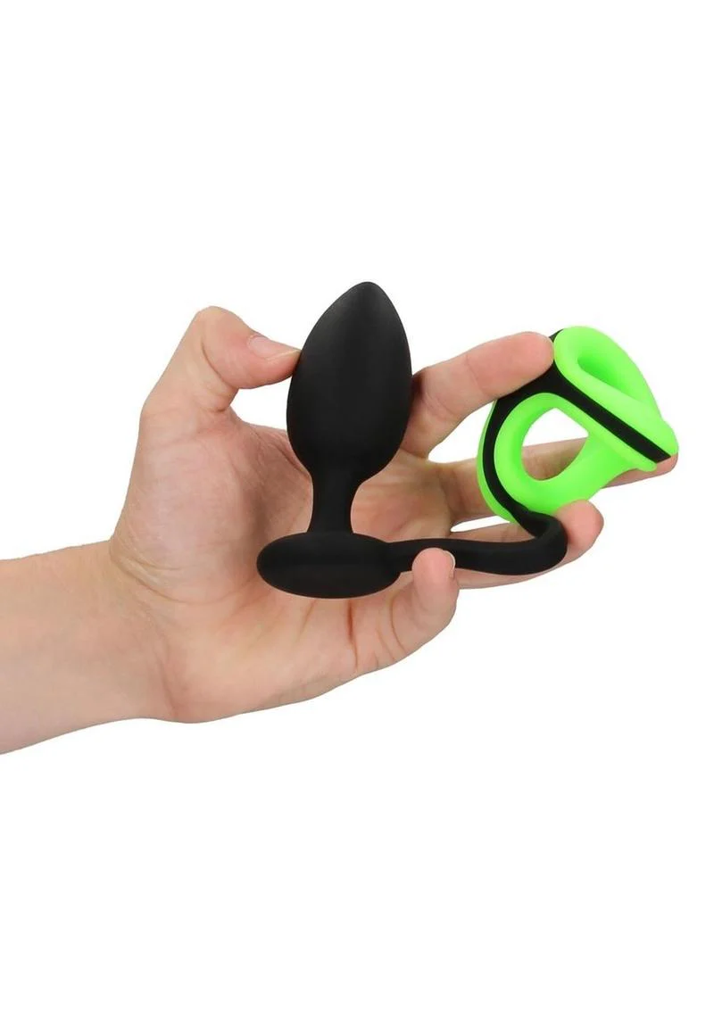 Ouch! Butt Plug with Cock Ring and Ball Strap Silicone - Image 3