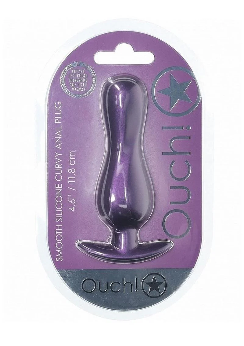 Ouch! Curvy Anal Plug Silicone - Metallic - Image 2