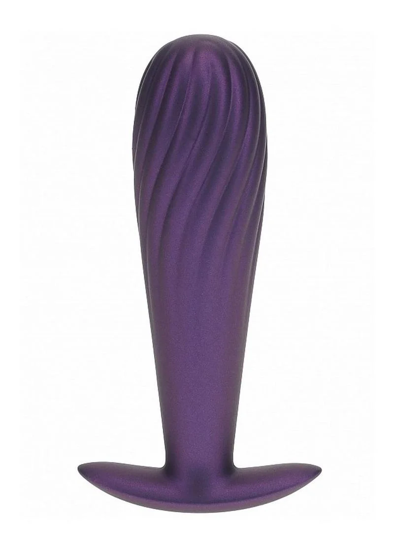 Ouch! Ribbed Anal Plug Silicone - Metallic