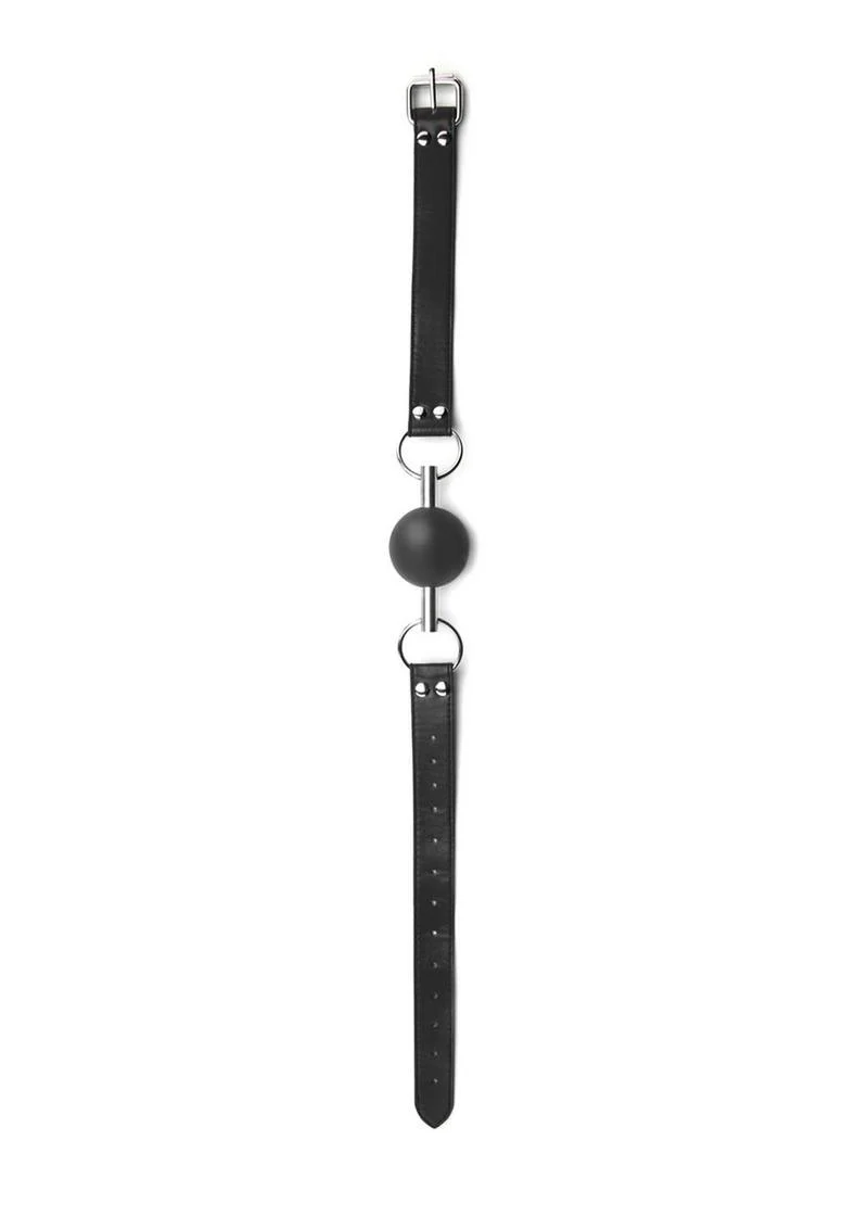 Ouch! Solid Ball Gag with Bonded Leather Straps - Image 3