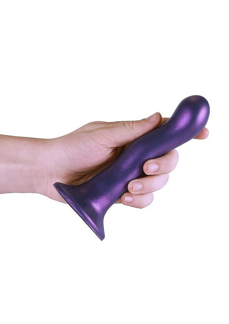 Ouch! Ultra Soft Curvy G-Spot Silicone Dildo 7in - Metallic - Image 4