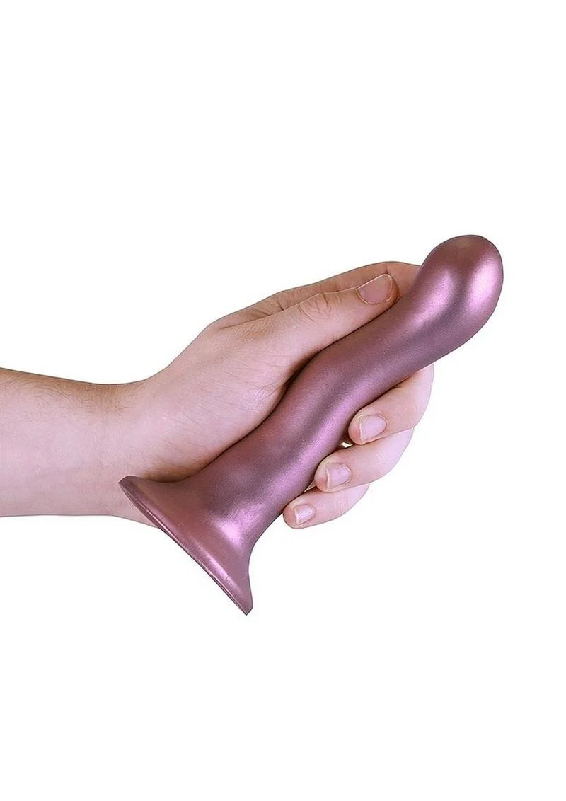 Ouch! Ultra Soft Curvy G-Spot Silicone Dildo 7in - Mettalic - Image 4