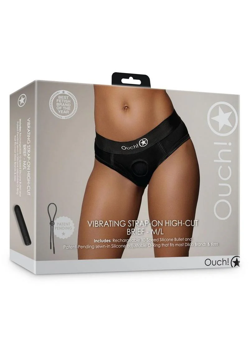 Ouch! Vibrating Strap-On High-Cut Brief Rechargeable - Image 10