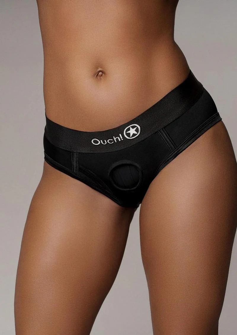 Ouch! Vibrating Strap-On High-Cut Brief Rechargeable - Image 3