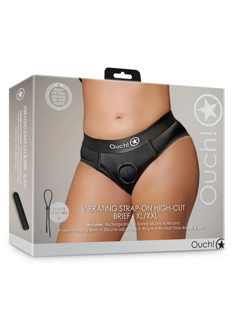 Ouch! Vibrating Strap-On High-Cut Brief Rechargeable - Image 7