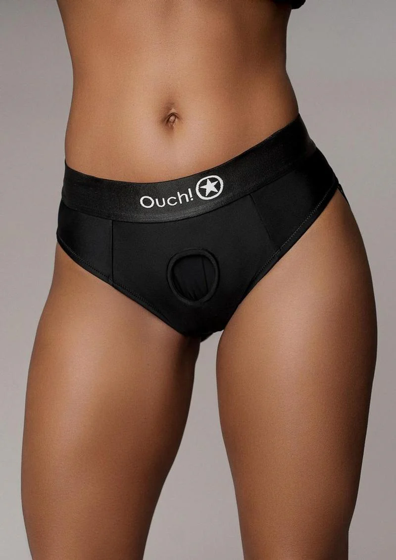 Ouch! Vibrating Strap-On Thong with Removable Butt Straps Rechargeable - Image 3