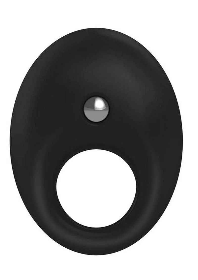 OVO B5 Silicone Cock Ring Waterproof - Black/Chrome - Image 4