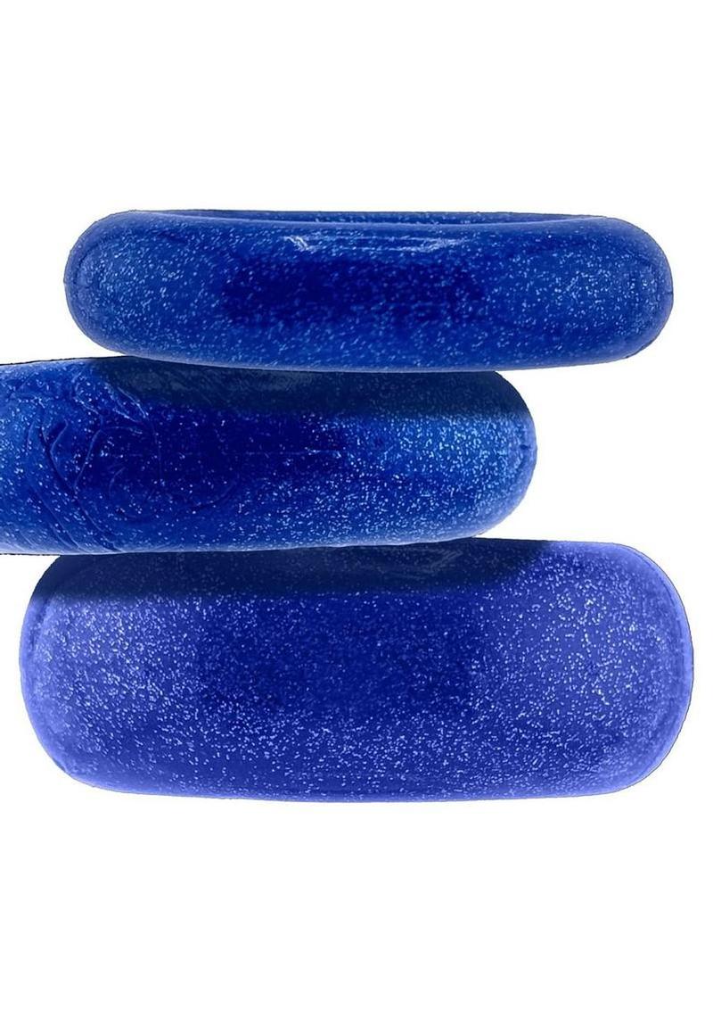 Oxballs Cockpack Multi Design Cockrings (3 Pack) - Blue Fire - Image 4