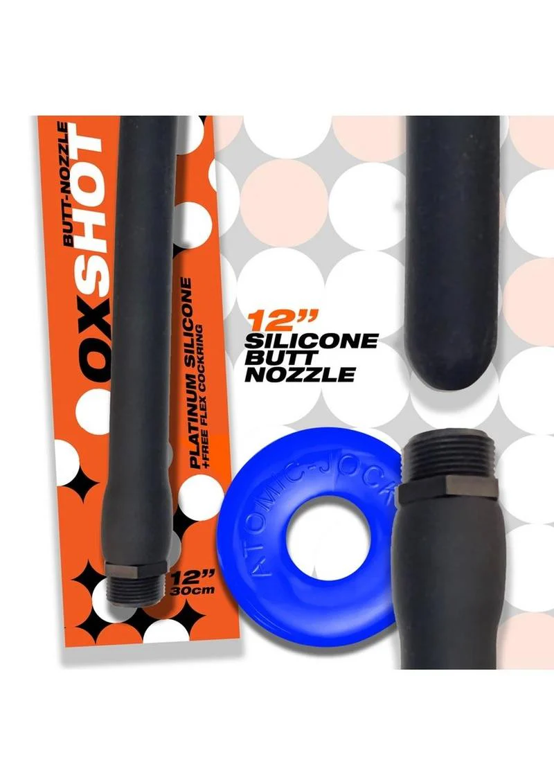 Oxballs Oxshot Silicone Butt Nozzle Shower Hose and Cock Ring