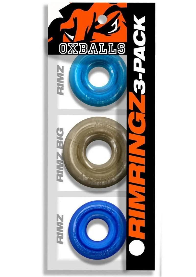 Oxballs Rimringz Multi Size Cock Rings (3 Pack) - Cool - Image 2