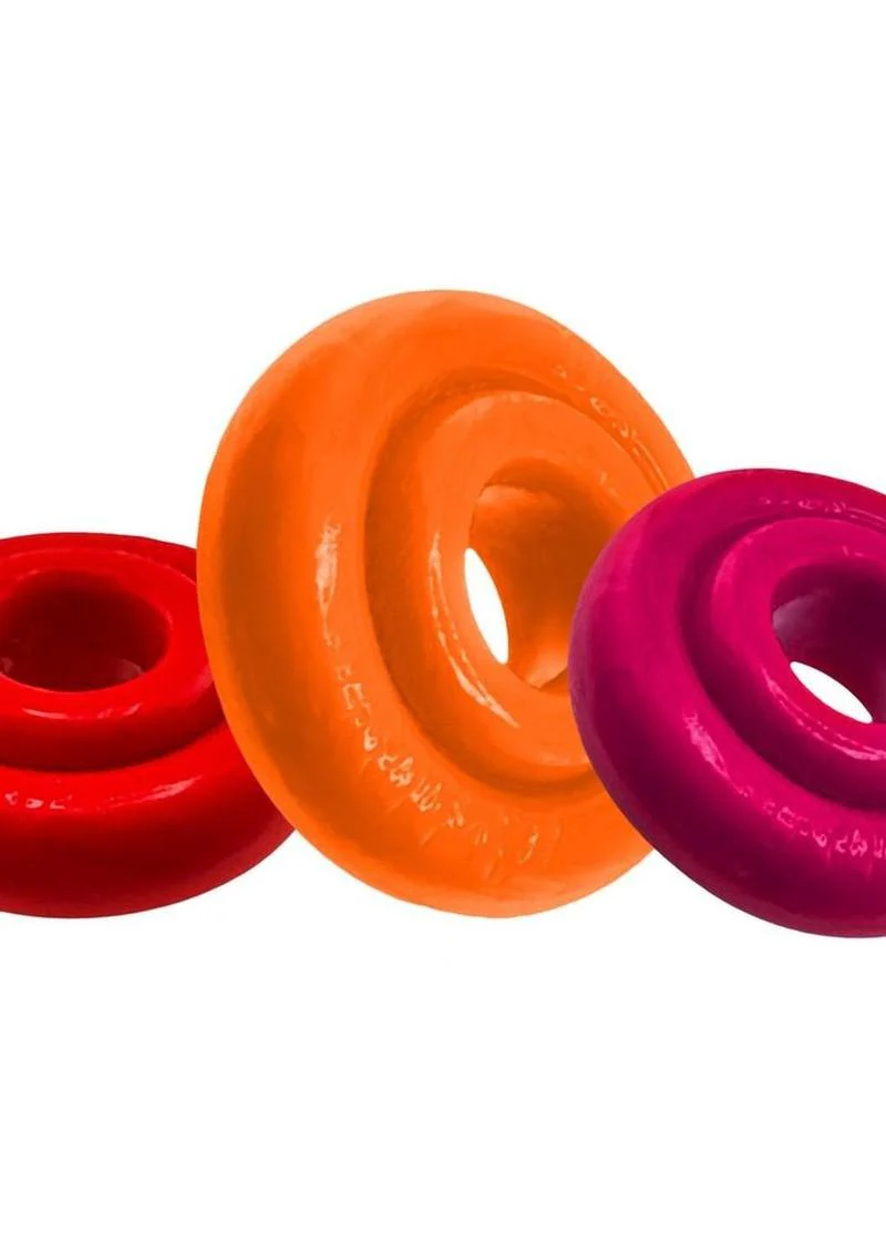 Oxballs Rimringz Multi Size Cock Rings (3 Pack) - Fire Hots - Image 4