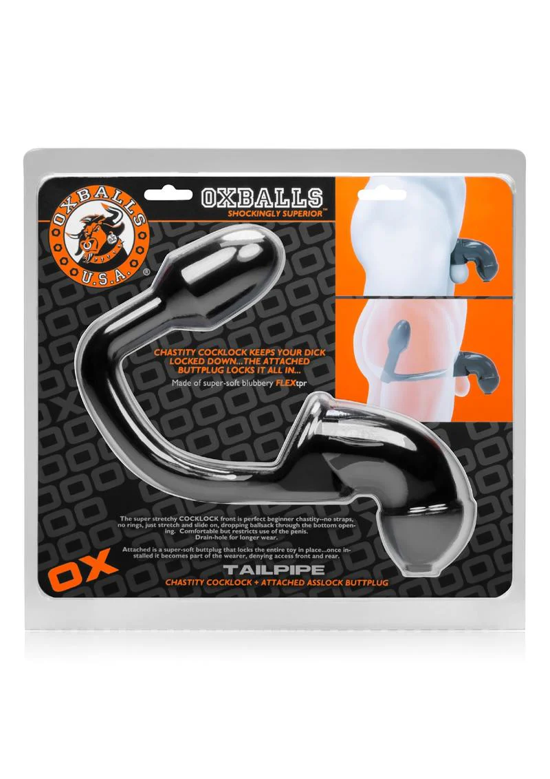 Oxballs Tailpipe Chastity Cock Lock with Butt Plug - Image 2