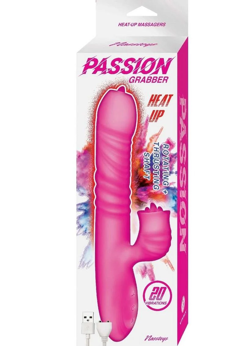 Passion Grabber Heat Up Rechargeable Silicone Rabbit Vibrator - Image 2