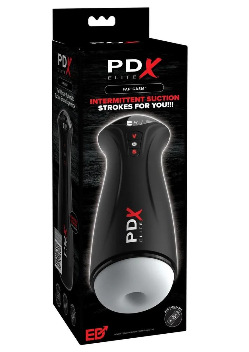 Pdx Elite Fap-Gasm Rechargeable Male Masturbator - Black/Frosted - Image 2