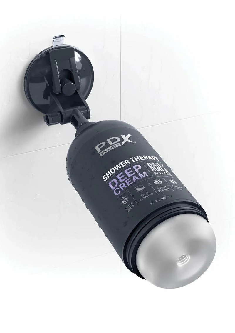 Pdx Plus Shower Therapy Deep Cream Discreet Stroker - Frosted - Image 4