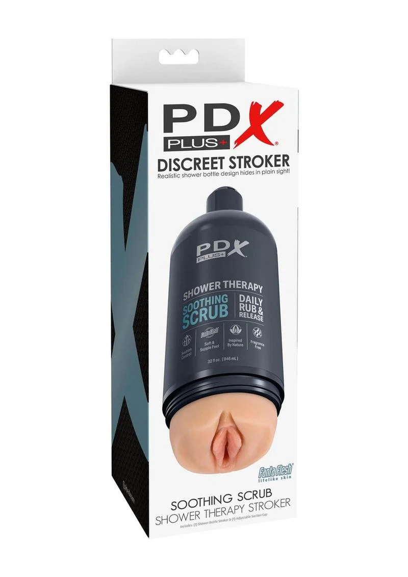 Pdx Plus Shower Therapy Soothing Scrub Discreet Stroker - Vanilla - Image 2
