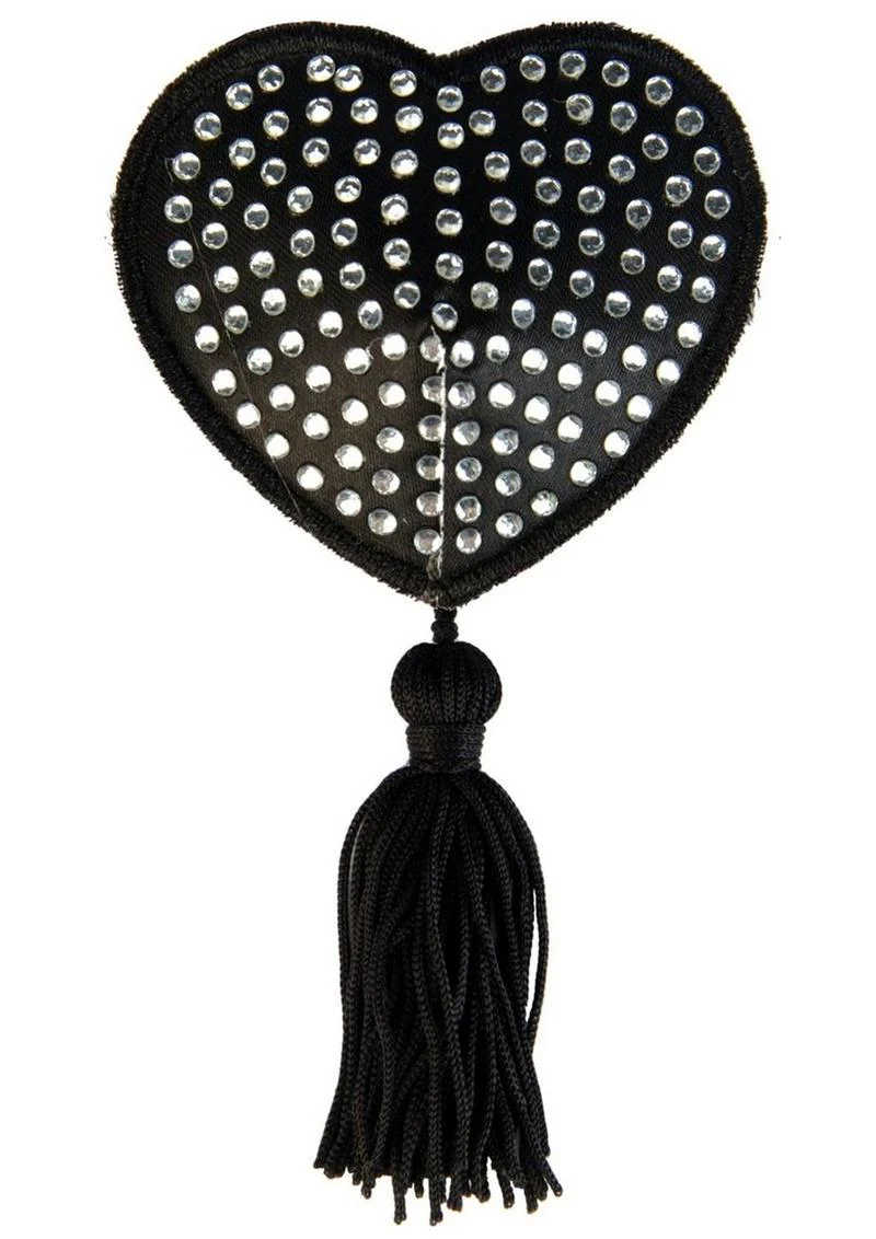 Peekaboo Satin with Stone and Tassel Pasties - Image 3