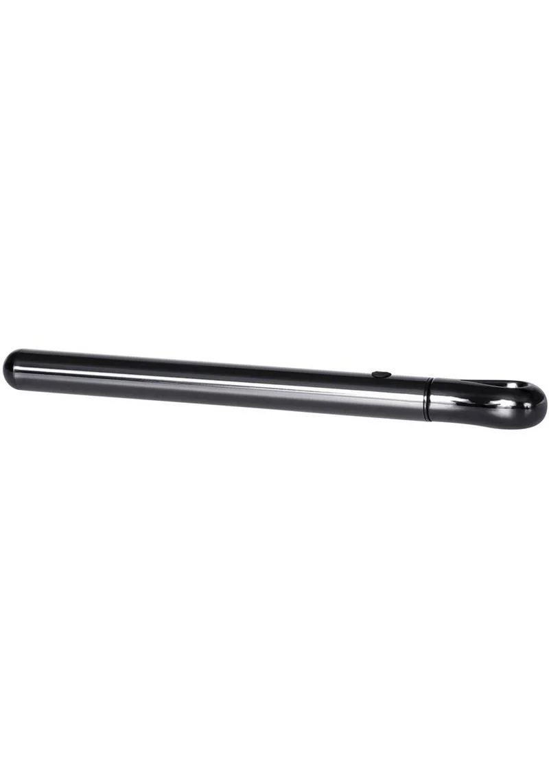 Pen Pal Rechargeable Compact Stainless Steel Vibrator - Black Chrome - Image 3