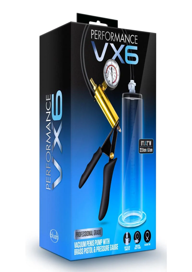 Performance Vx6 Vacuum Penis Pump with Brass Pistol and Pressure Gauge - Image 2