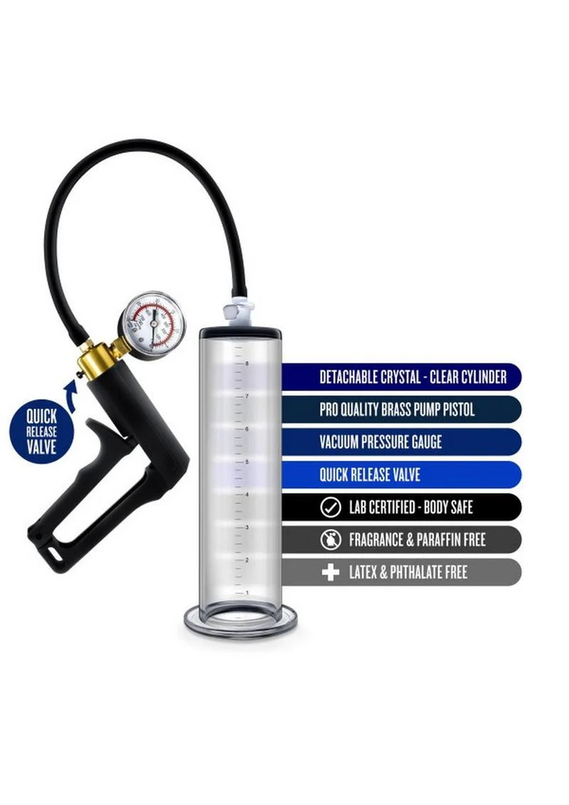 Performance Vx7 Vacuum Penis Pump with Brass Trigger and Pressure Gauge - Image 3