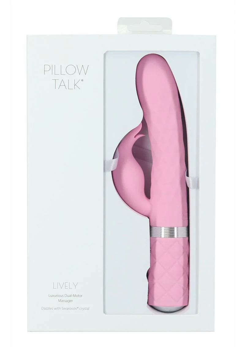 Pillow Talk Lively Silicone Rechargeable Dual Motor Massager with Swarovski - Image 3