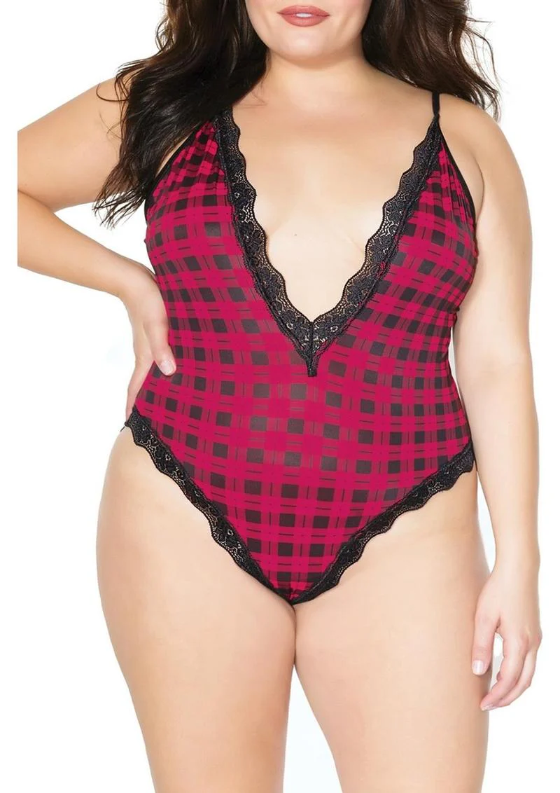 Pink Pussycat Plaid Teddy - Image 3