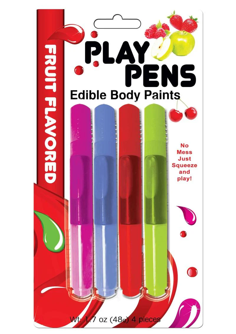 Play Pens Edible Body Paint Brushes 4 Delicious Flavors - Image 2