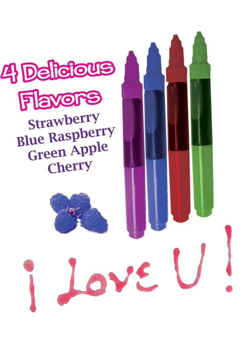 Play Pens Edible Body Paint Brushes 4 Delicious Flavors - Image 3
