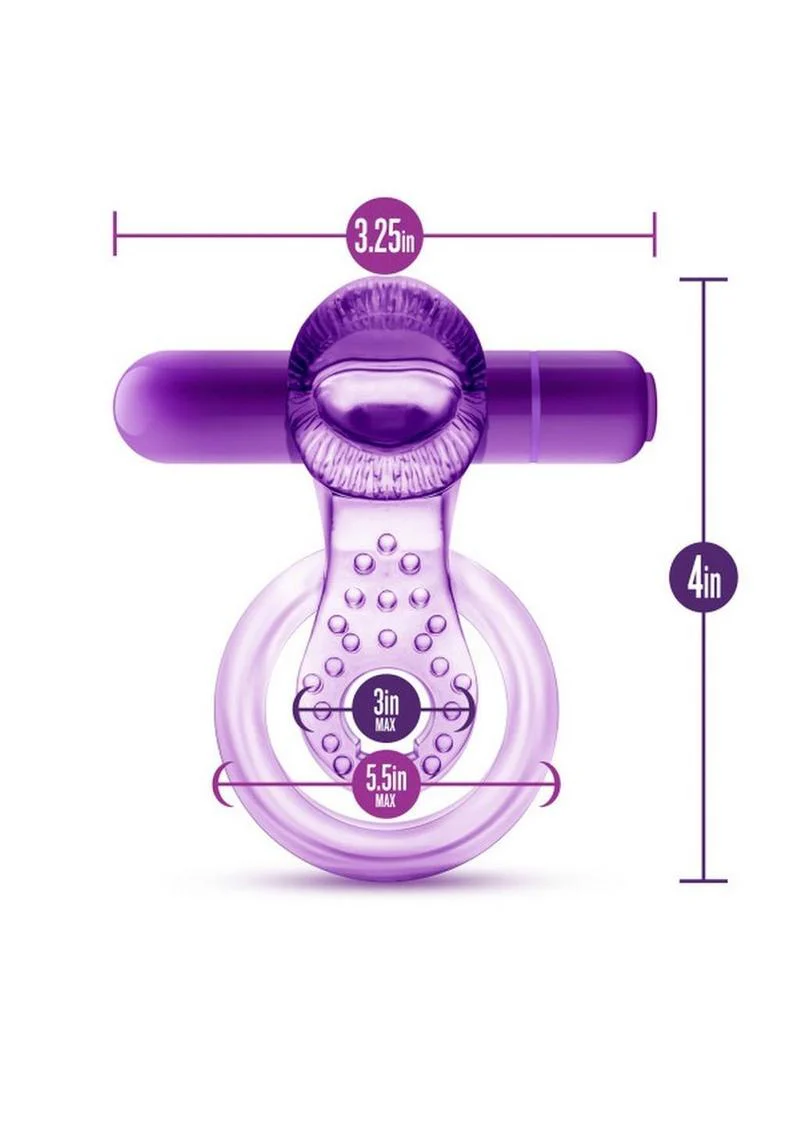Play with Me Lick It Vibrating Double Strap Cock Ring - Image 4