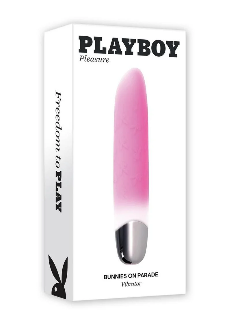 Playboy Bunnies On Parade Rechargeable Silicone Vibrator with Clitoral Stimulator - Image 2