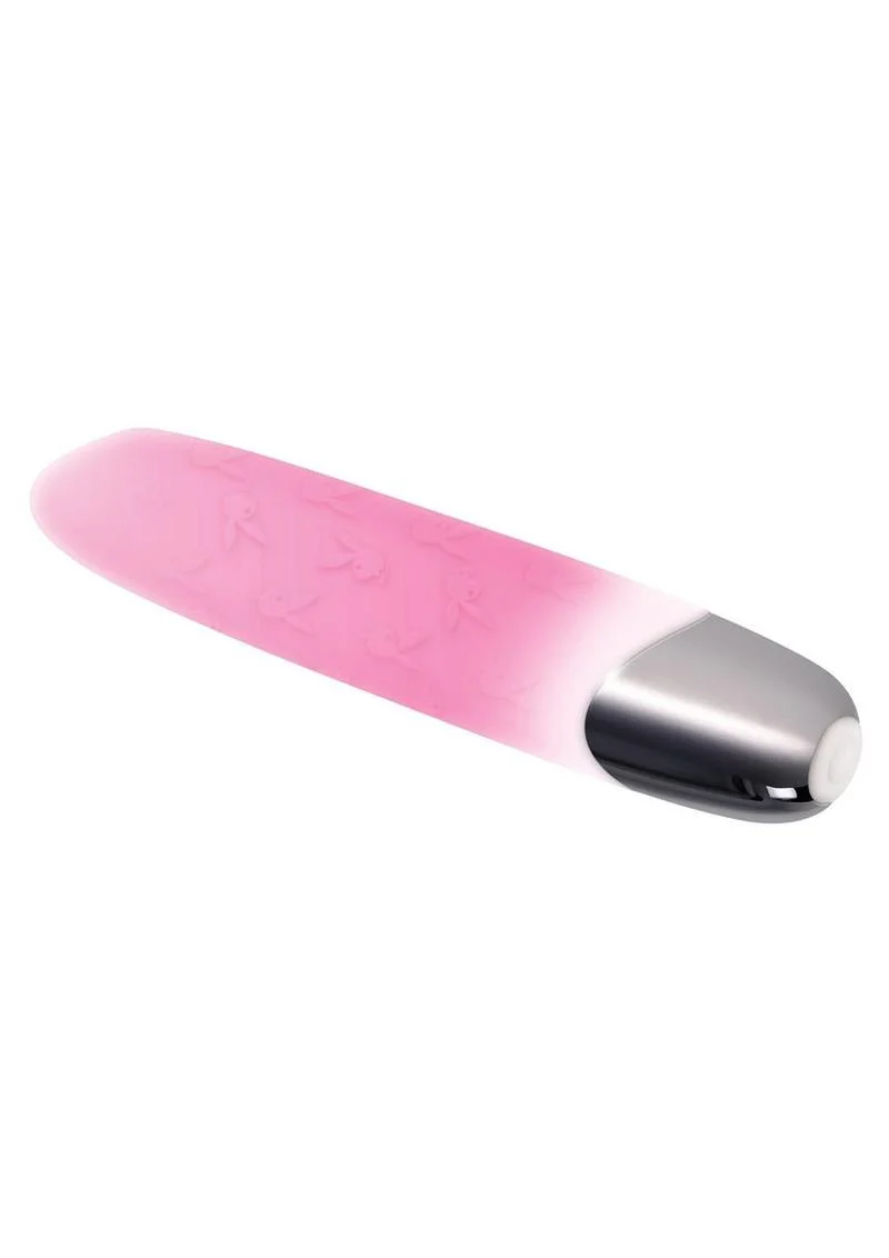 Playboy Bunnies On Parade Rechargeable Silicone Vibrator with Clitoral Stimulator - Image 3