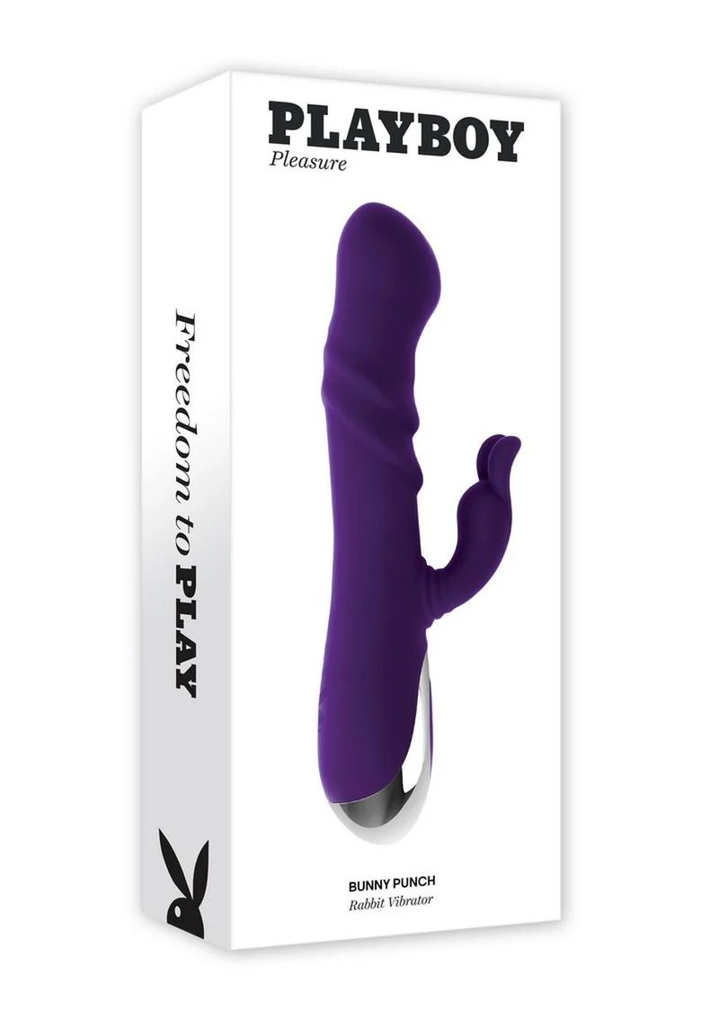 Playboy Bunny Punch Rechargeable Silicone Rabbit Vibrator with Twirly G-Spot Head - Image 2