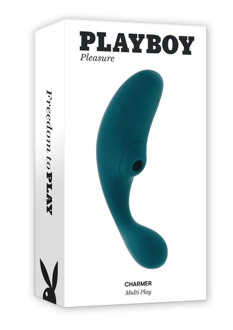 Playboy Charmer Rechargeable Silicone Dual Vibrator with Clitoral Stimulation - Image 2