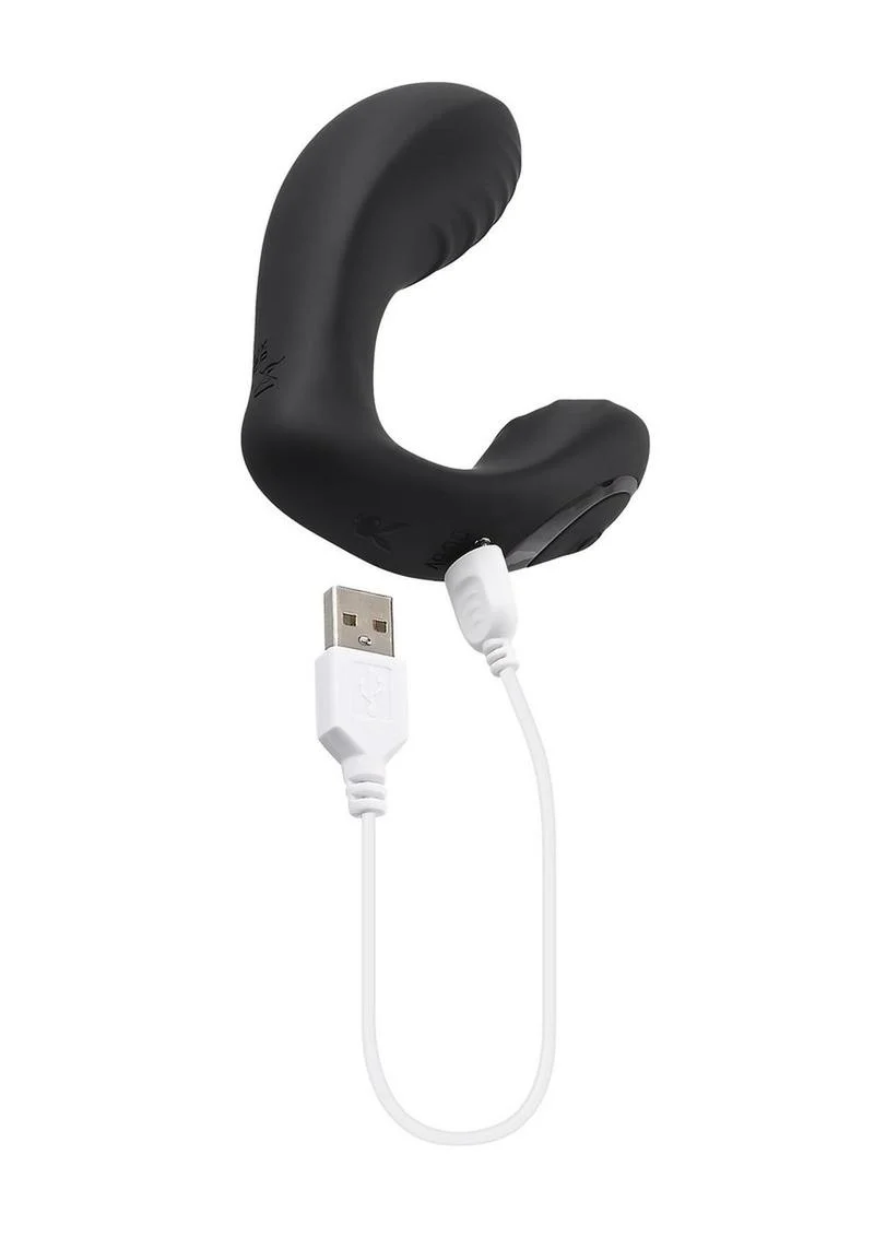 Playboy Play Time Rechargeable Silicone Dual Vibrator with Clitoral Stimulator - Image 4