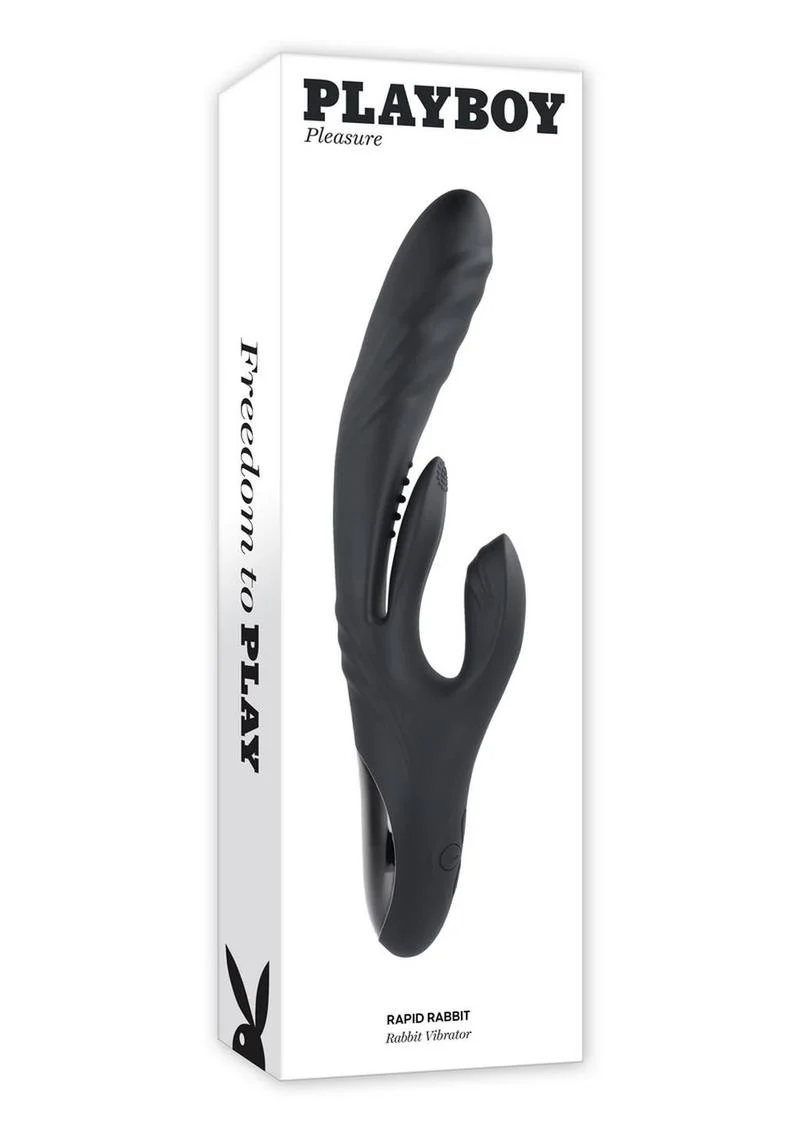 Playboy Rapid Rabbit Rechargeable Silicone Vibrator - Image 2