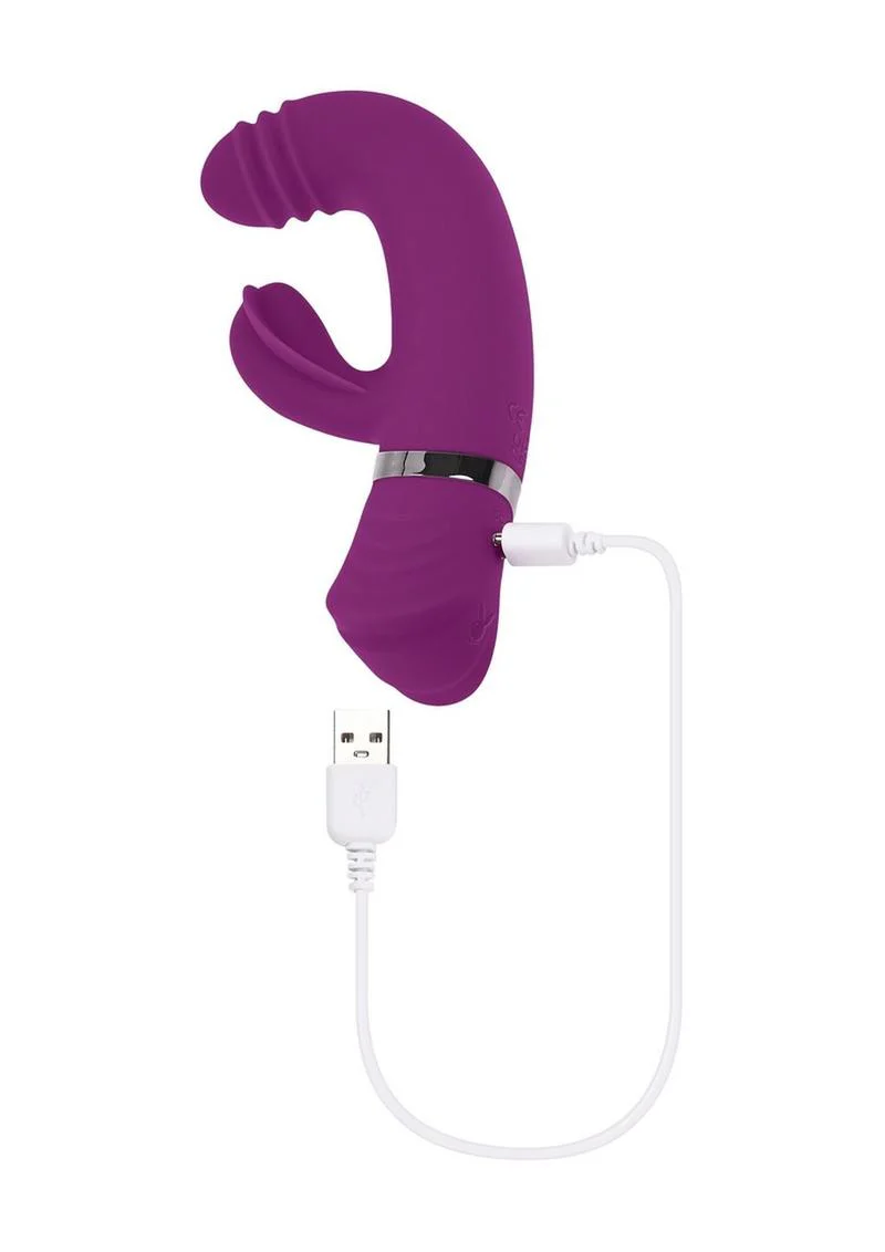 Playboy Tap That Rechargeable Silicone Vibrator with Clitoral Stimulator - Image 4