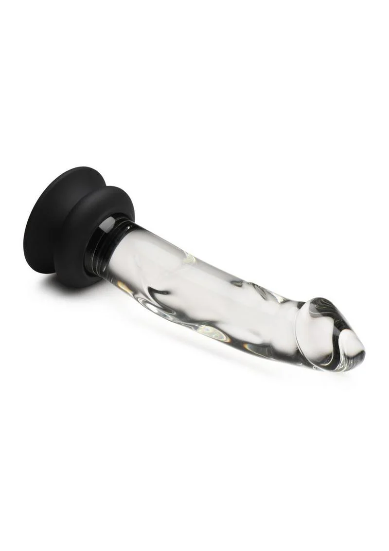 Pleasure Crystals Glass Dildo with Silicone Base - Image 2