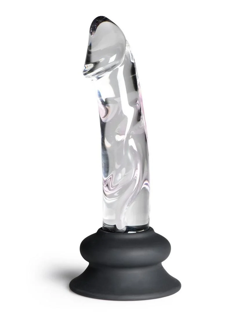 Pleasure Crystals Glass Dildo with Silicone Base - Image 3
