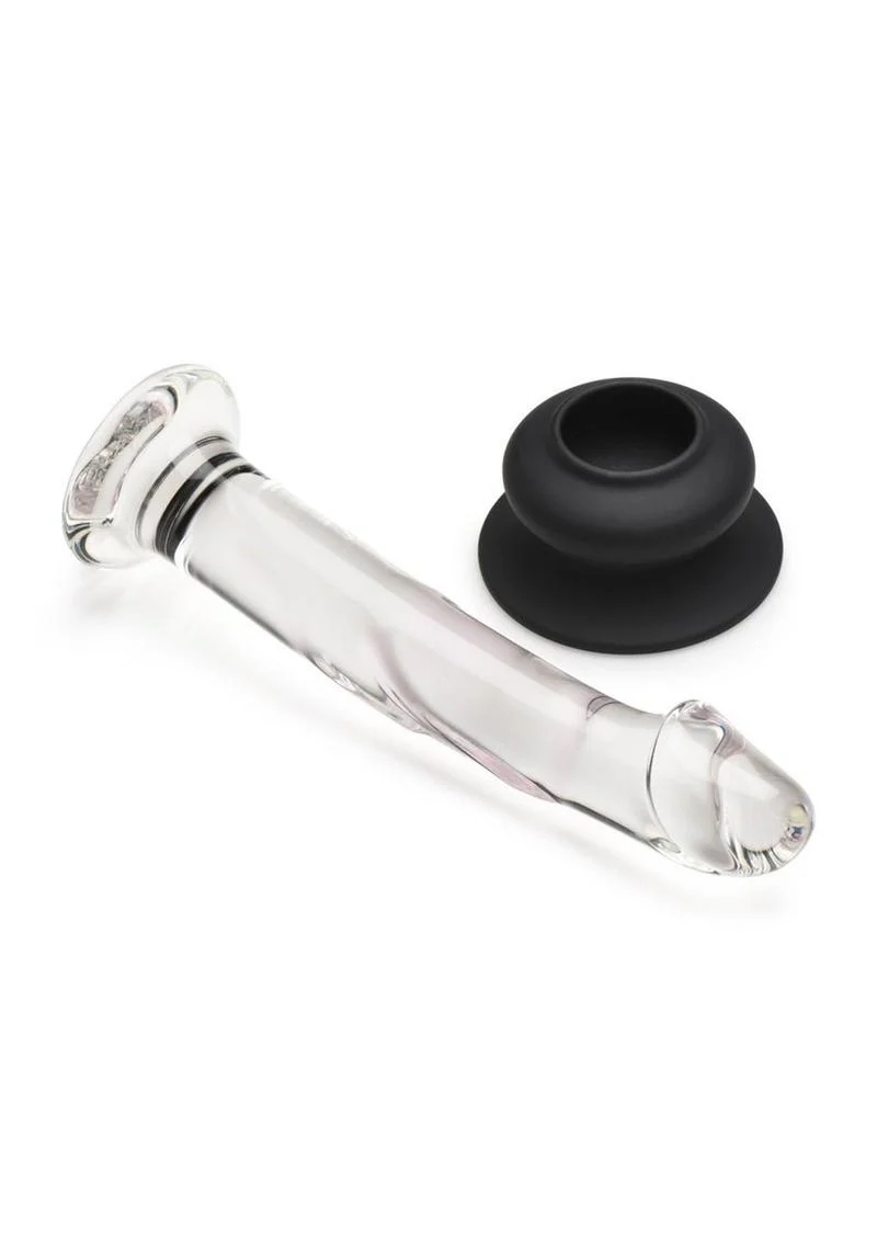 Pleasure Crystals Glass Dildo with Silicone Base - Image 5