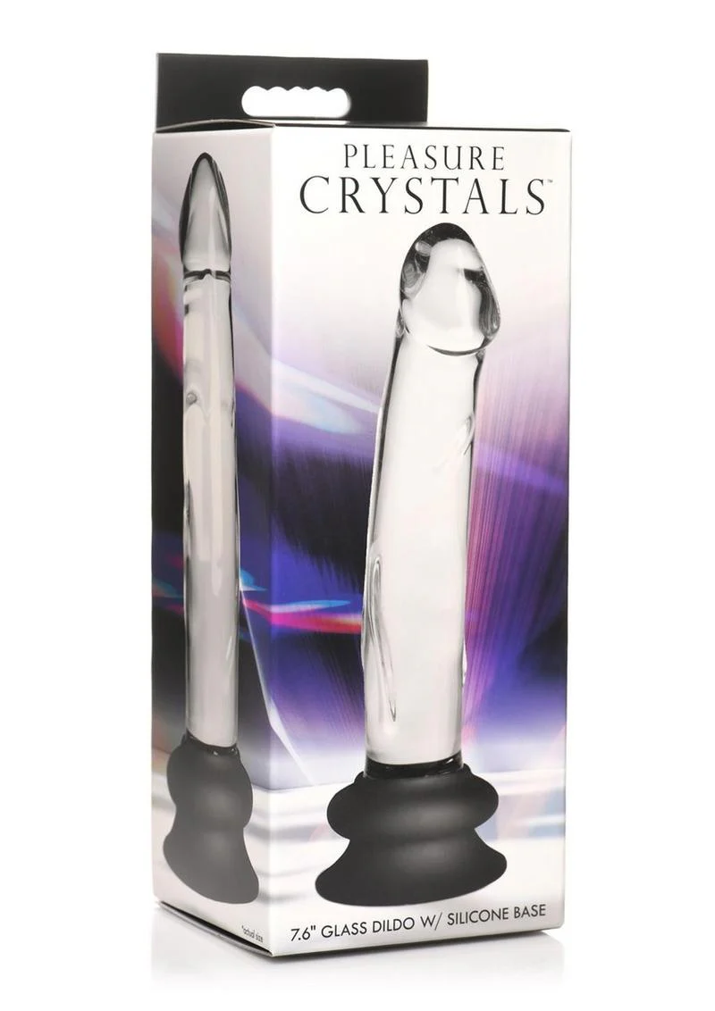 Pleasure Crystals Glass Dildo with Silicone Base - Image 7