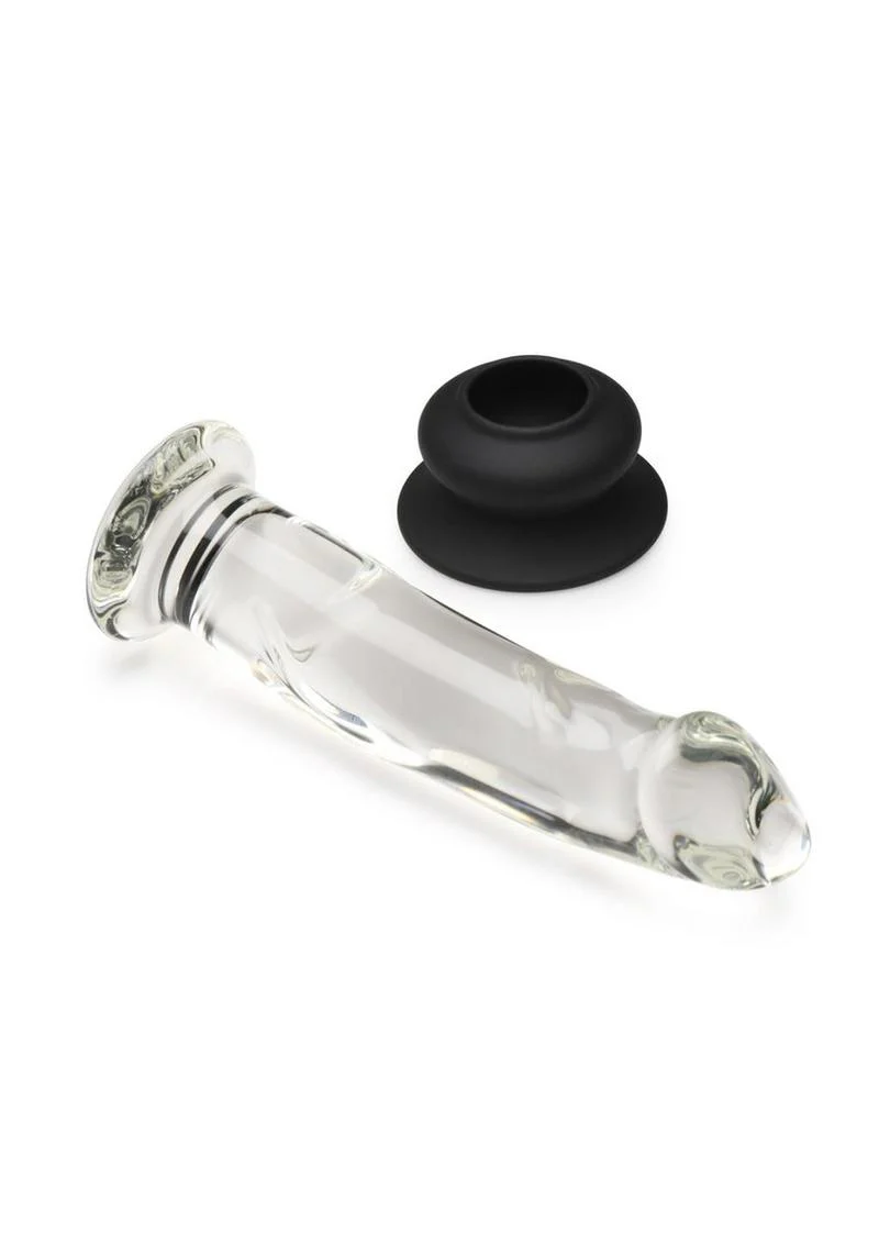 Pleasure Crystals Glass Dildo with Silicone Base - Image 9