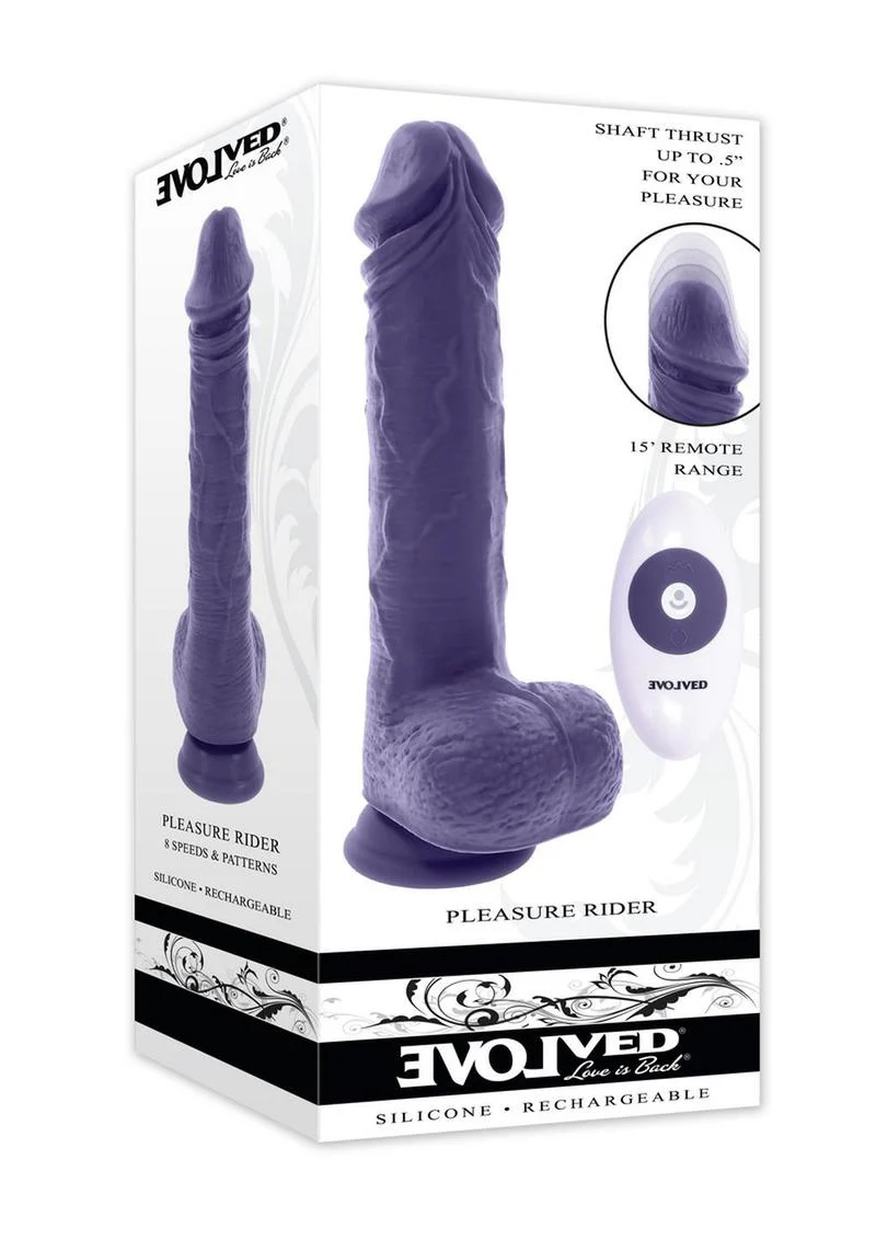 Pleasure Rider Rechargeable Silicone Thrusting Vibrating Dildo - Image 2