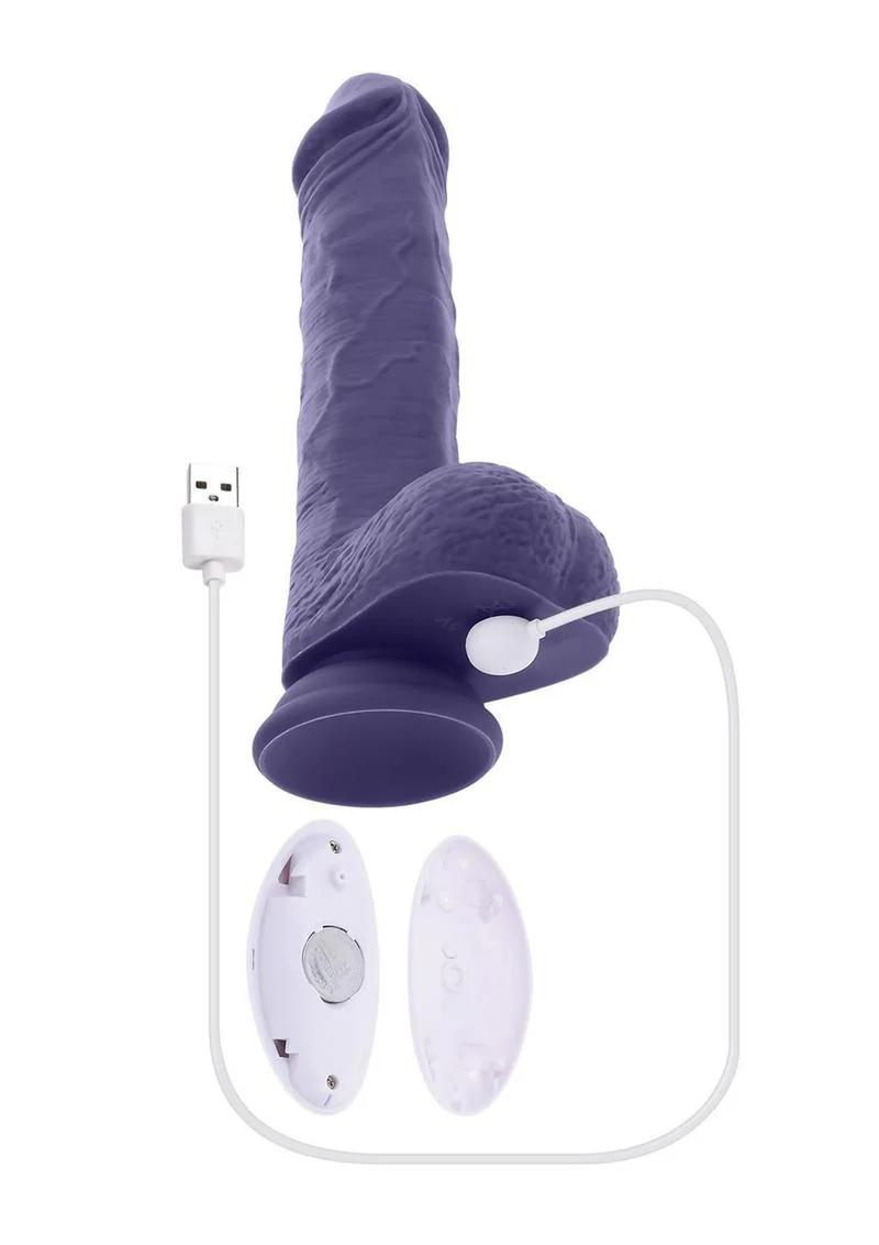 Pleasure Rider Rechargeable Silicone Thrusting Vibrating Dildo - Image 4