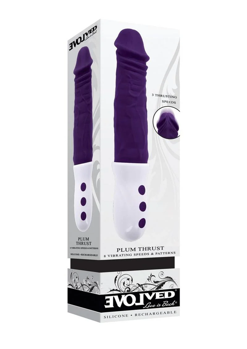 Plum Thrust Rechargeable Silicone Dildo - Image 2